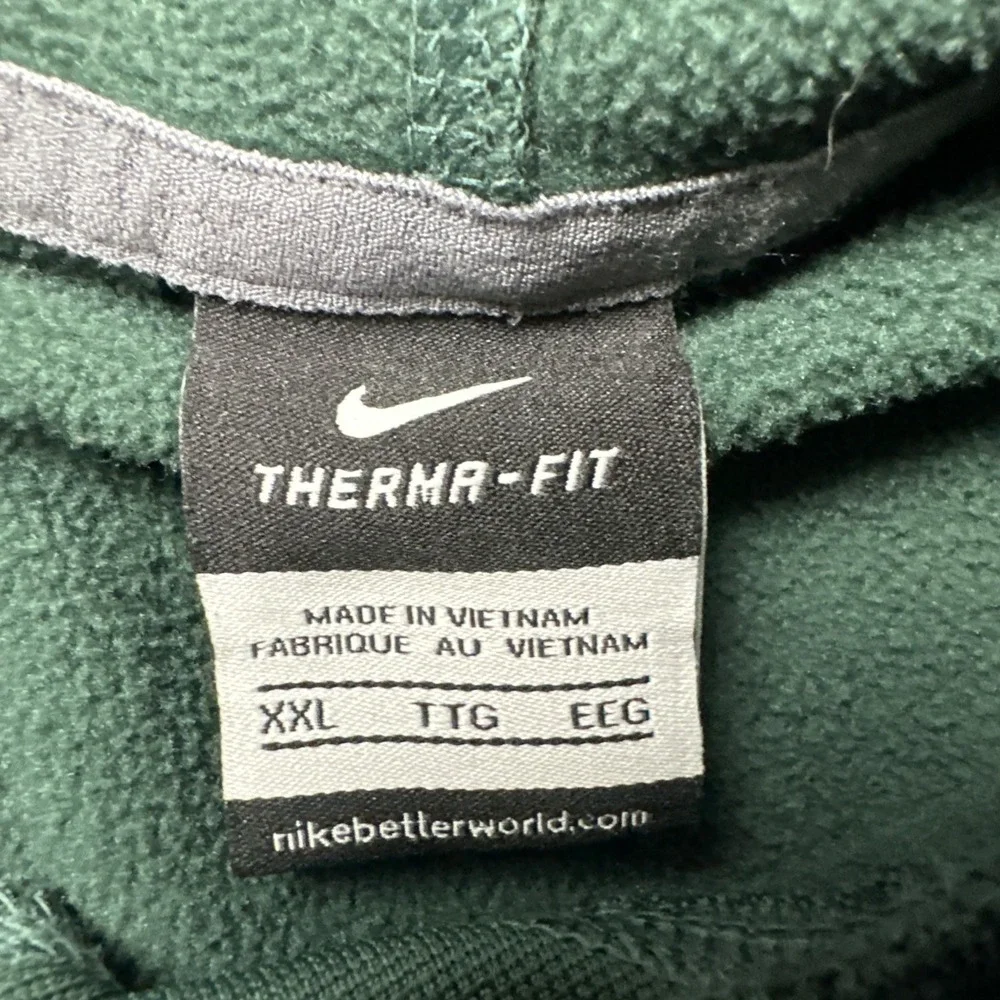 Nike Therma Fit Michigan State Football Hoodie Men 2XL Green Logo Pullover